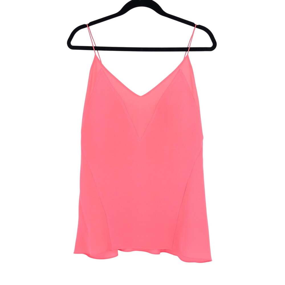 3.1 PHILLIP LIM Silk Camisole Tank Top Neon Coral Strappy Sleeve Women's 6